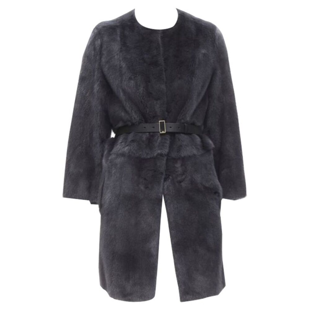 Fendi Fur Leather Reversible Belted Coat
